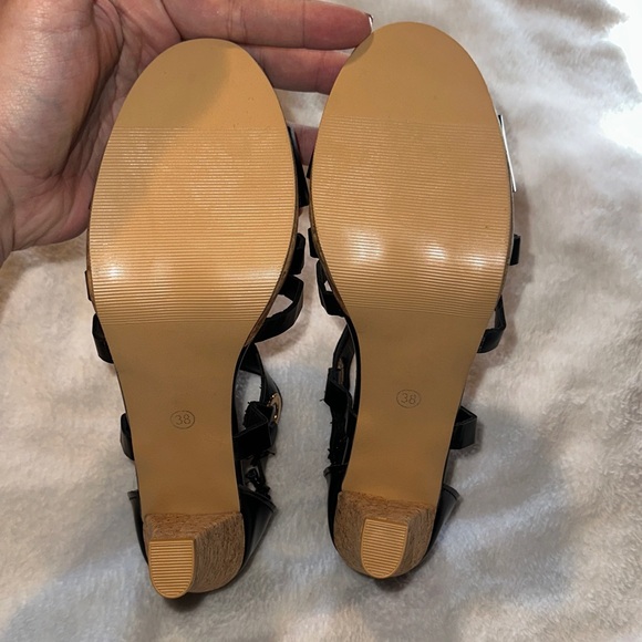 Black Strappy High Heel Sandals - Picture 6 of 6